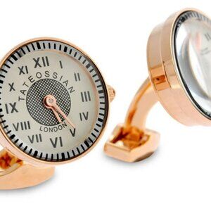 Vintage Styled Watch Cufflinks In Rose Gold Colour - Gold Colour